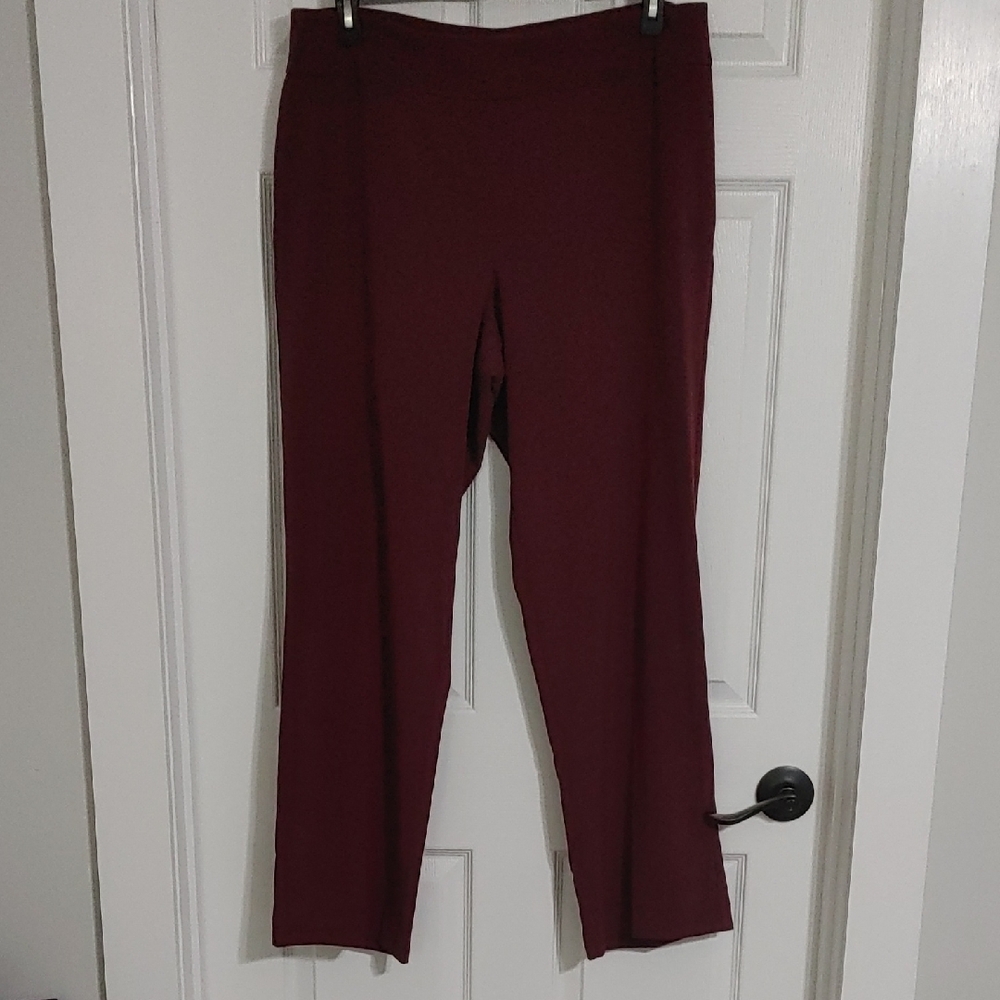 Avenue Tummy Control Straight Leg Trouser Pants in Burgundy Women's sz 16 Classy - Picture 4 of 6